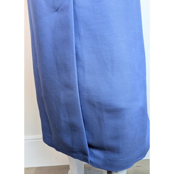 VTG Emma James Claiborne Linen Maxi Skirt 16 Blue Straight Button Front NEW - Picture 6 of 9